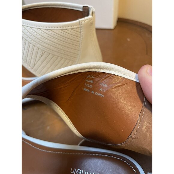 Calvin Klein Women's "Bobbi Calf" White Leather Sandals Size: 7.5M (F148) - Picture 10 of 11